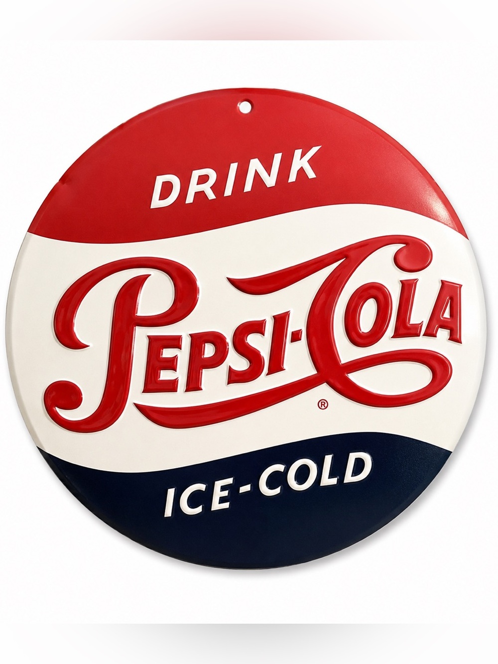 NEW Drink Pepsi-Cola Embossed Dome Metal Sign